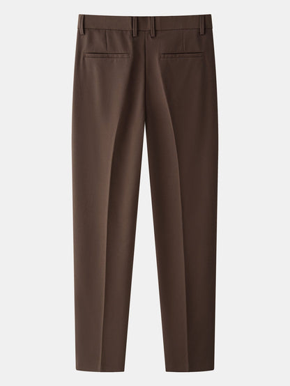 Contrast Trim Textured Zipper Knit Polo & Slim Fit Tapered Trousers