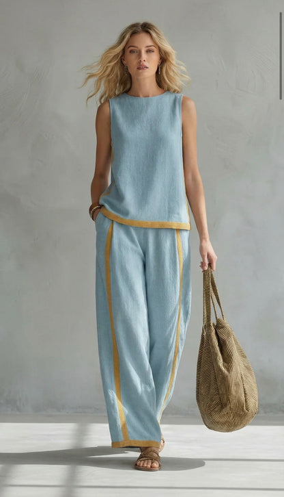Leila Elegant Cotton Linen Co-ord Set