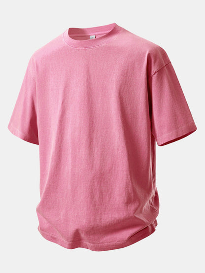 Heavyweight Washed Drop Shoulder T-Shirt & Distressed Shorts Set
