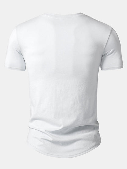 5 Pieces Basic Cotton Arc Hem T-Shirts