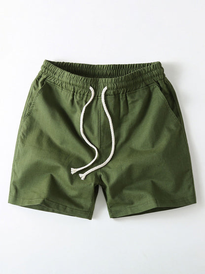 Cotton Linen Drawstring 5" Shorts
