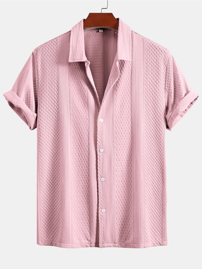 Geometric Jacquard Button Up Shirt