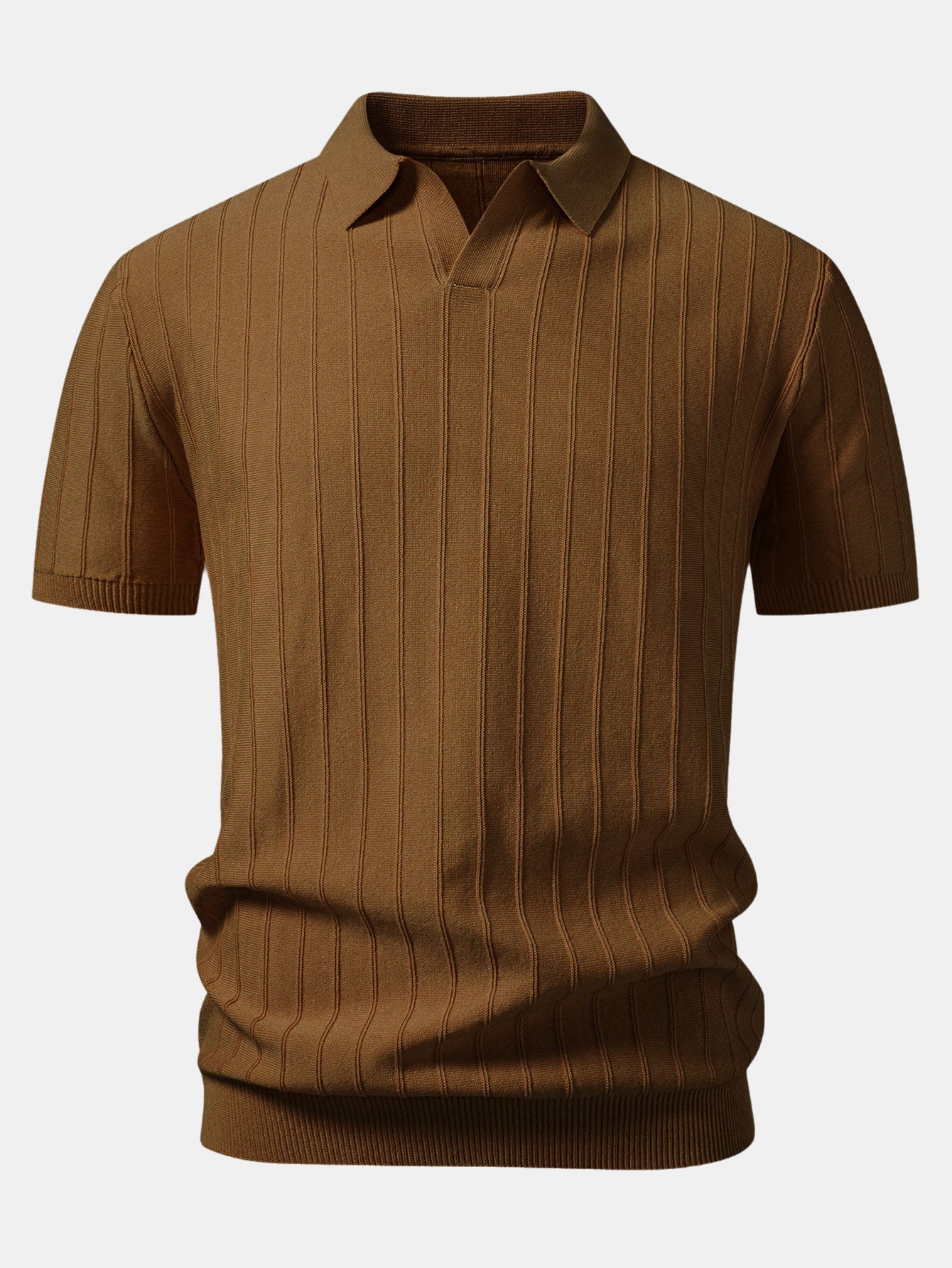 Stripe Johnny Collar Knit Polo
