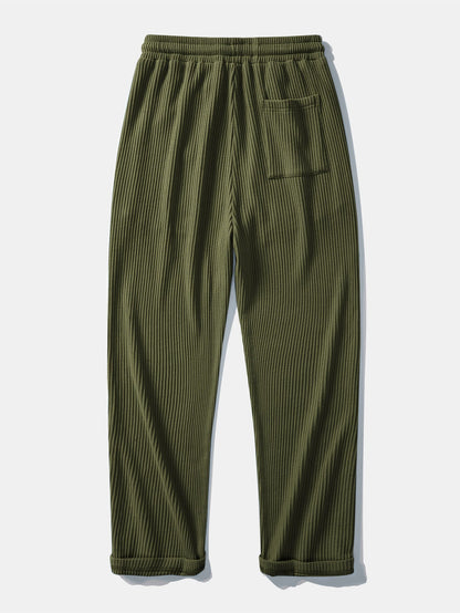 Contrast Waffle T-Shirt With Pocket & Drawstring Knitted Waffle Pants