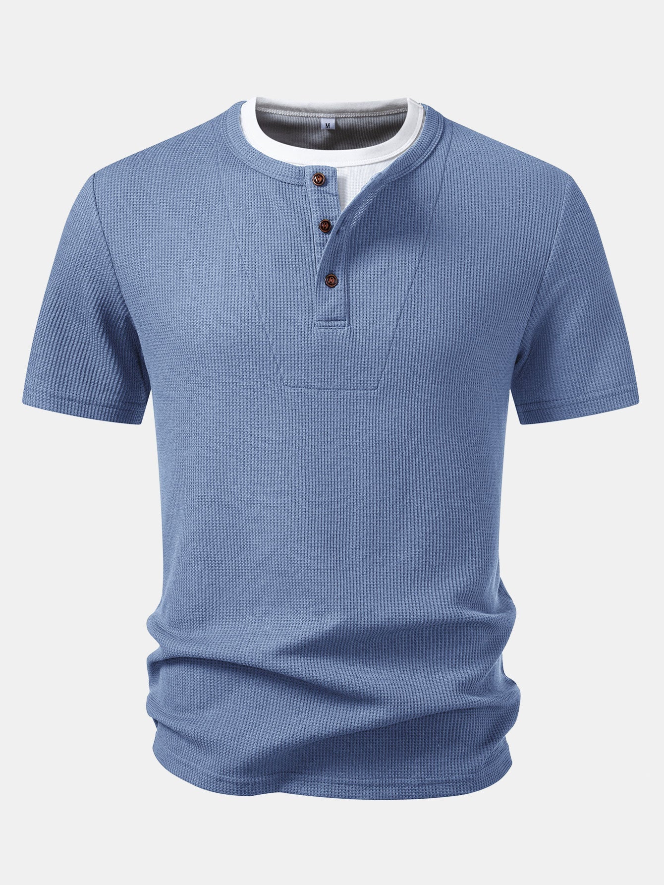 2 In 1 Waffle Henley Shirt