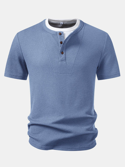 2 In 1 Waffle Henley Shirt