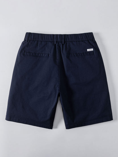Texture Contrast Knitted V Neck Polo Shirt & Elastic Waist Chino Shorts