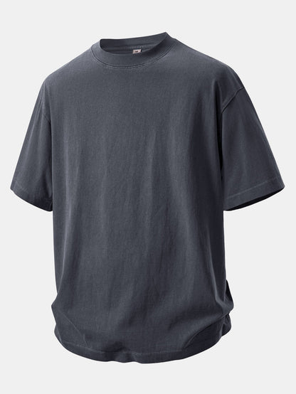 Heavyweight Washed Drop Shoulder T-Shirt & Distressed Shorts Set