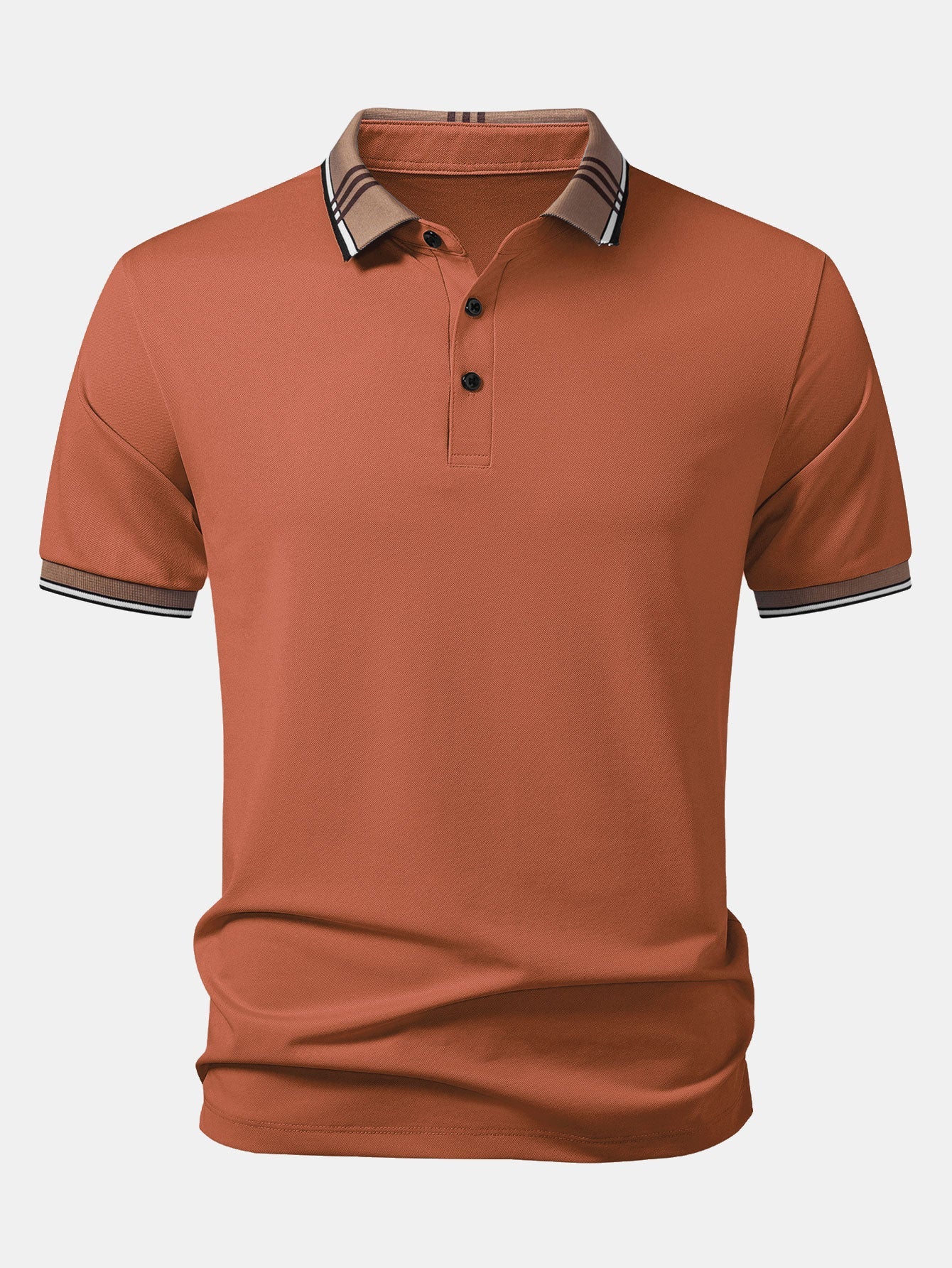 Contrast Striped Collar Polo