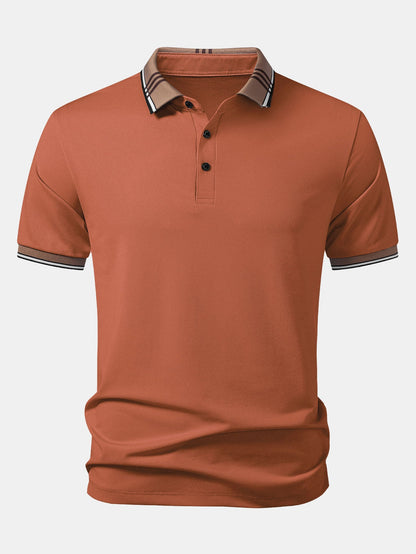 Contrast Striped Collar Polo