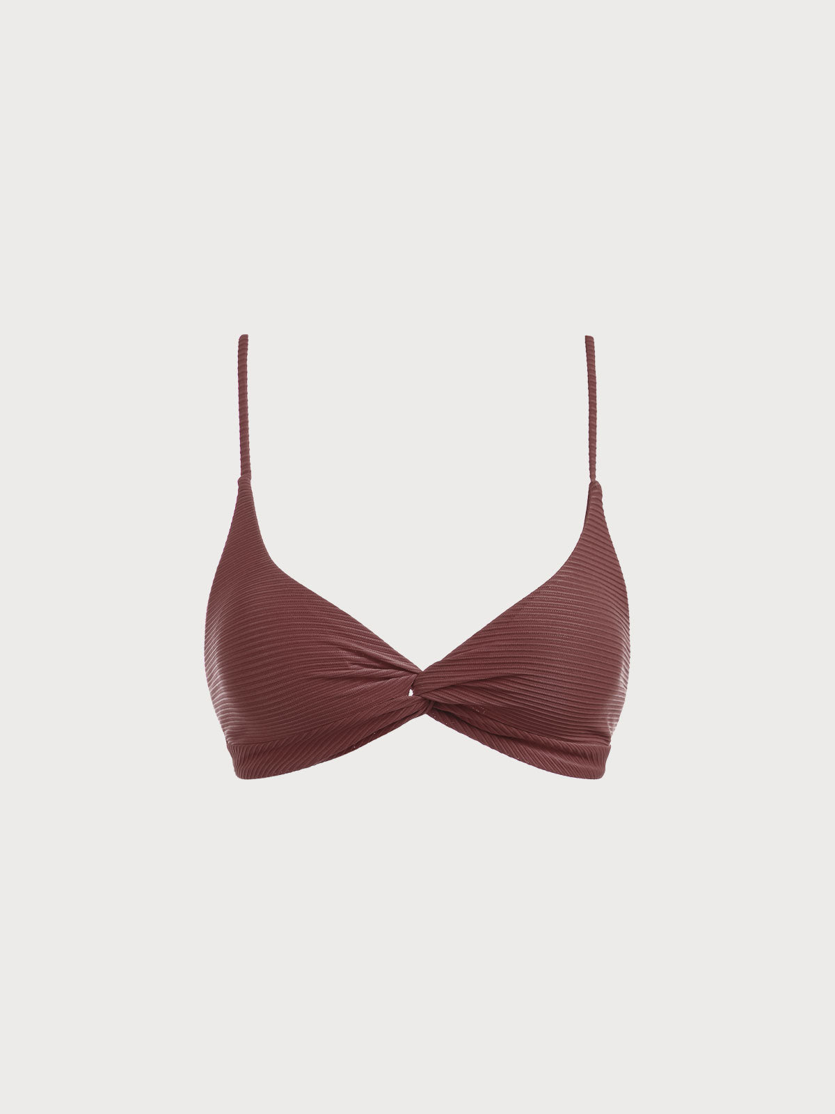 Brown Twist Backless Bikini Top