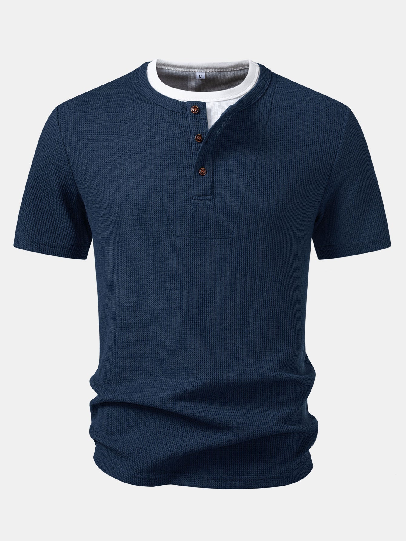 2 In 1 Waffle Henley Shirt