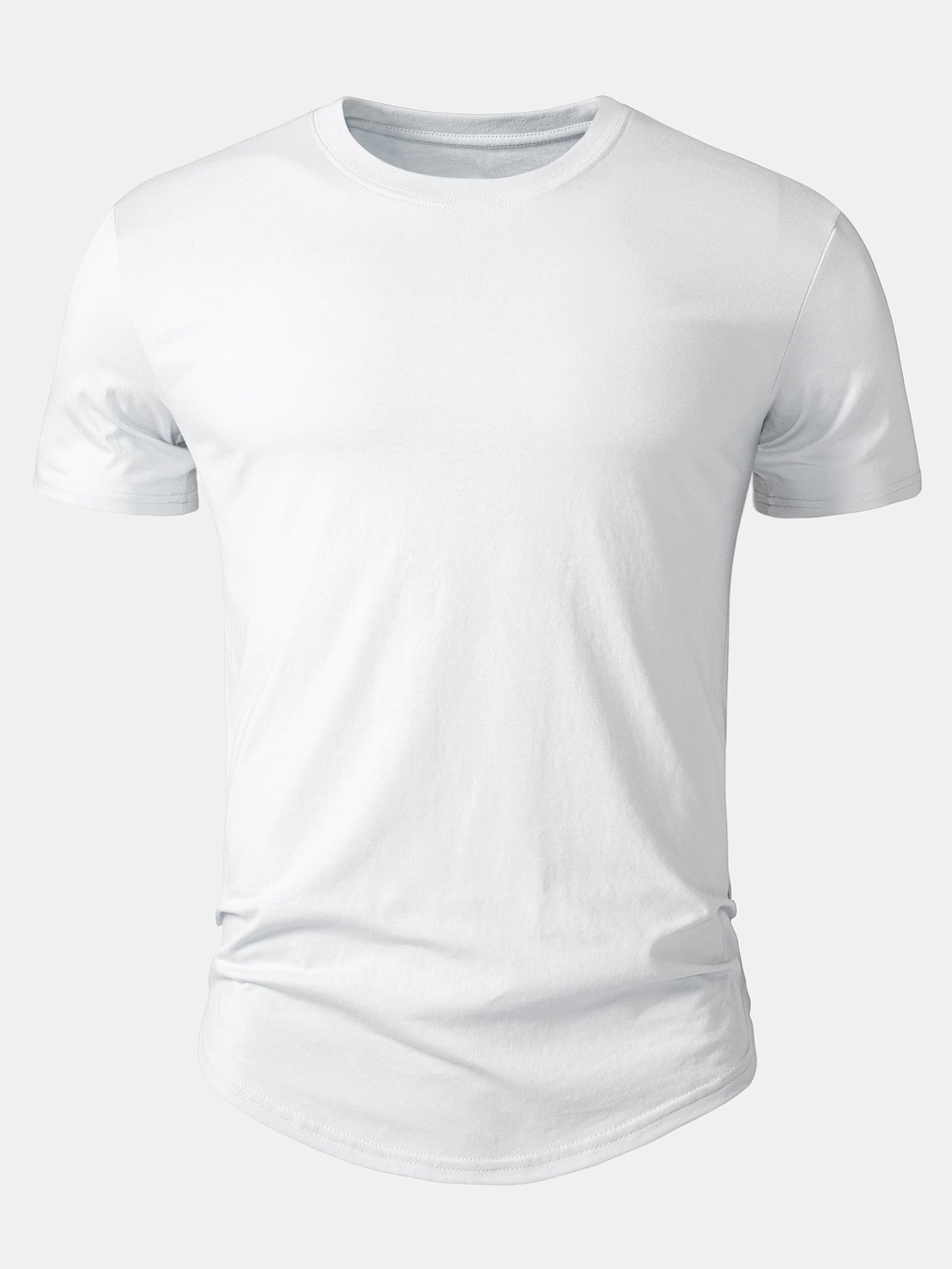 5 Pieces Basic Cotton Arc Hem T-Shirts