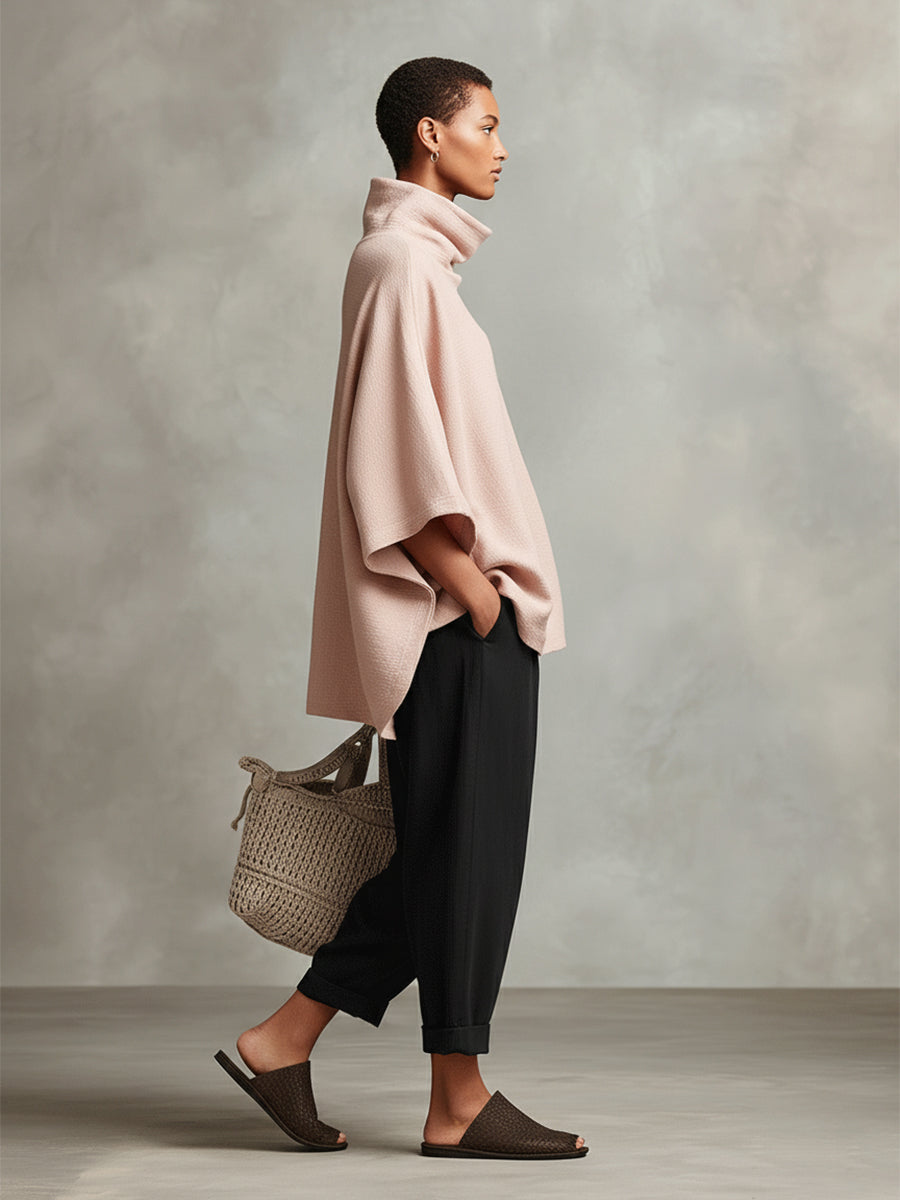 Pink Bohemian Tie Pocket Straight-Leg Two-Piece Set