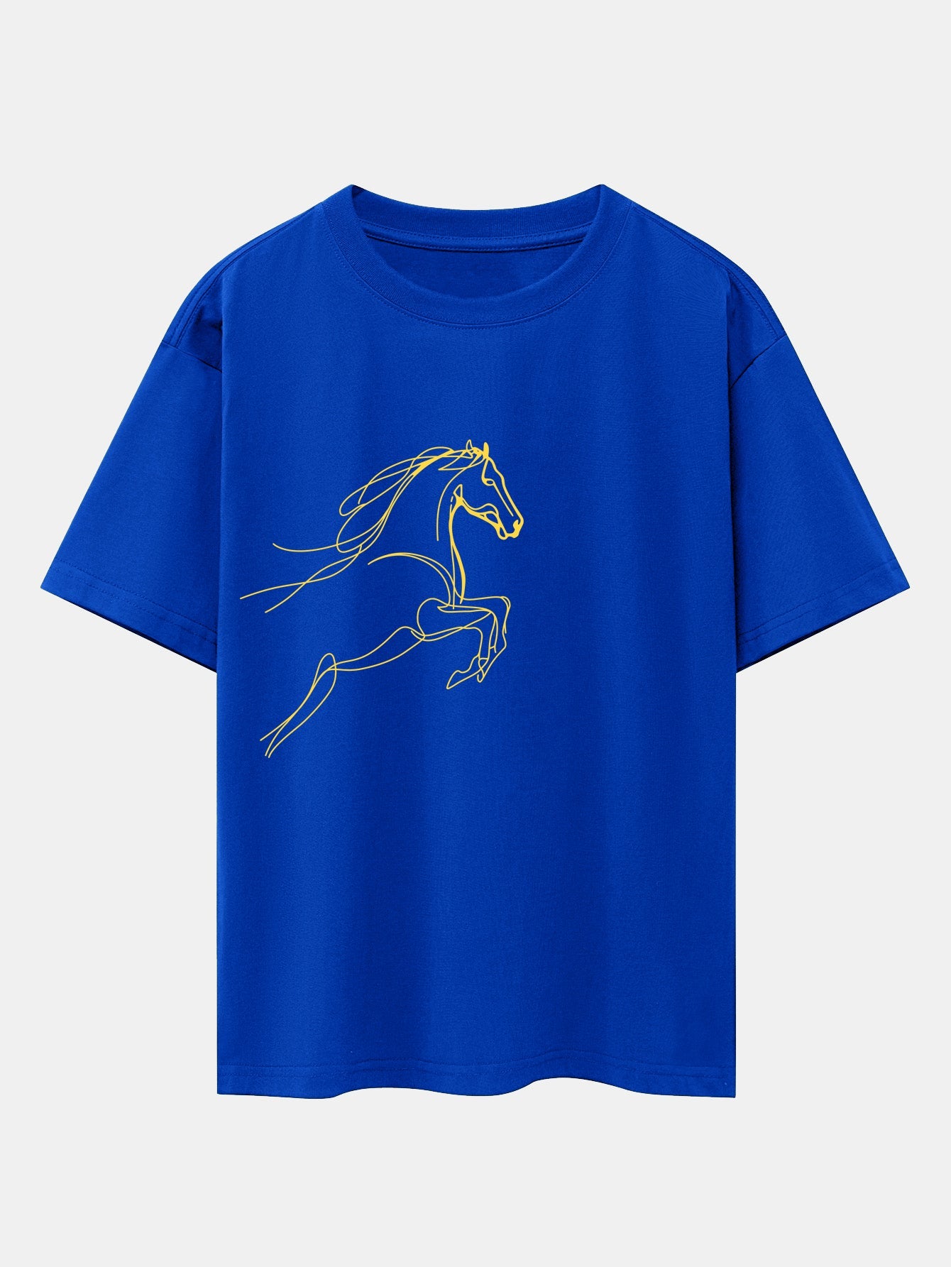 Relax Fit Year of the Horse Print Cotton T-Shirt