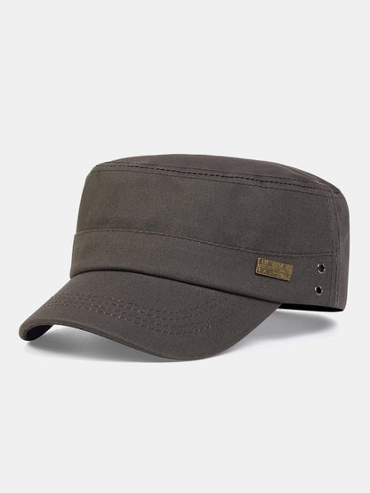 Classic Military Cadet Cap Cotton Flat Top Army Hat