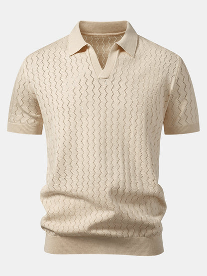 Zig Zag Open Knit  Polo
