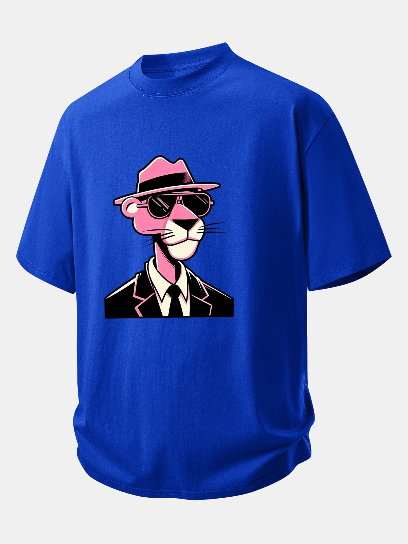Relax Fit Pink Panther Gentleman Print Cotton T-Shirt