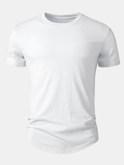 Basic Cotton Arc Hem T-Shirt