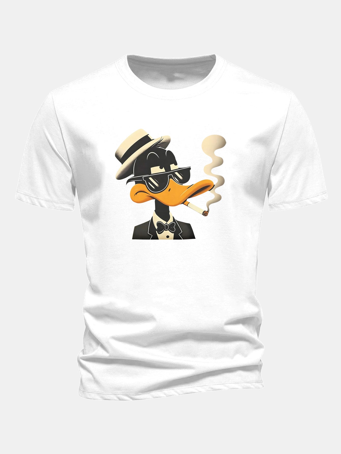 Regular Fit Dapper Duck Print Cotton T-Shirt