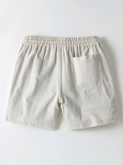 Cotton Linen Drawstring 5" Shorts