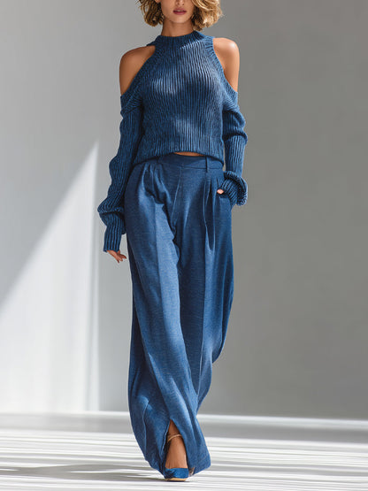 Lapel Single-Breasted Long-Sleeve Maxi Dress