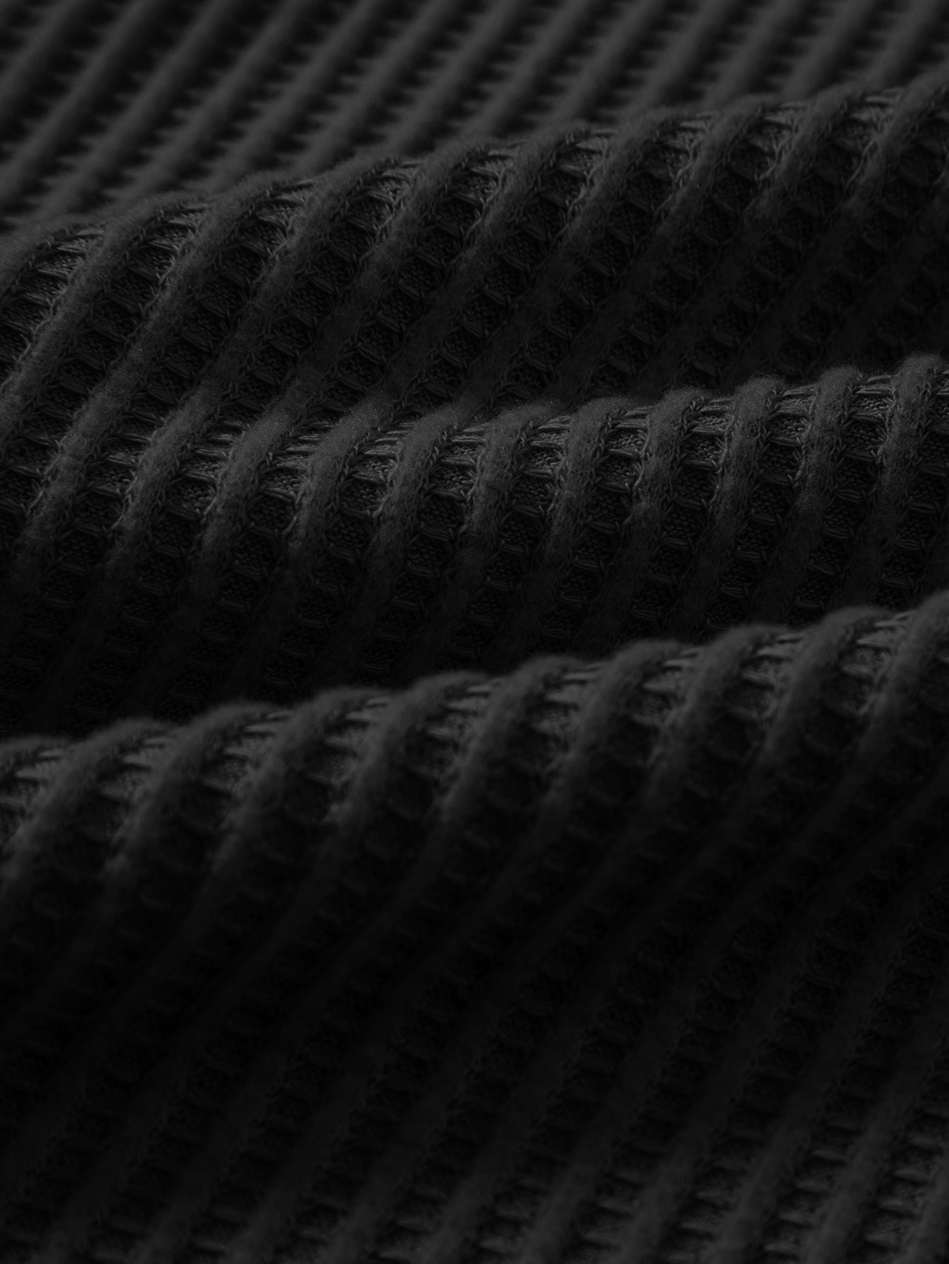 Waffle Ribbed Hem T-Shirt & Drawstring Knitted Waffle Pants