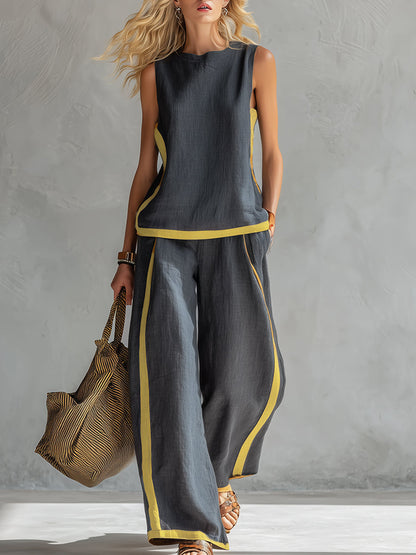 Leila Elegant Cotton Linen Co-ord Set