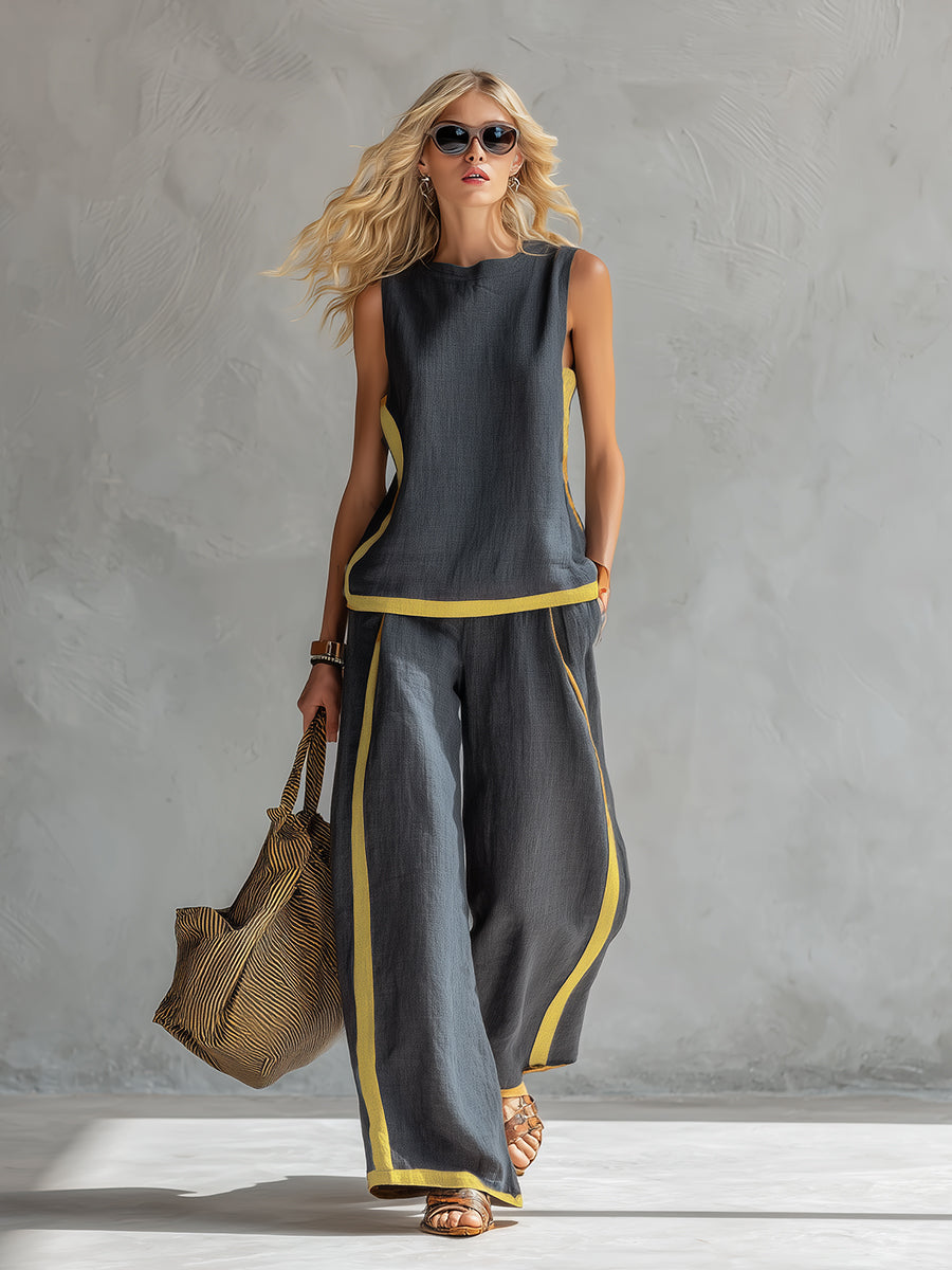 Leila Elegant Cotton Linen Co-ord Set