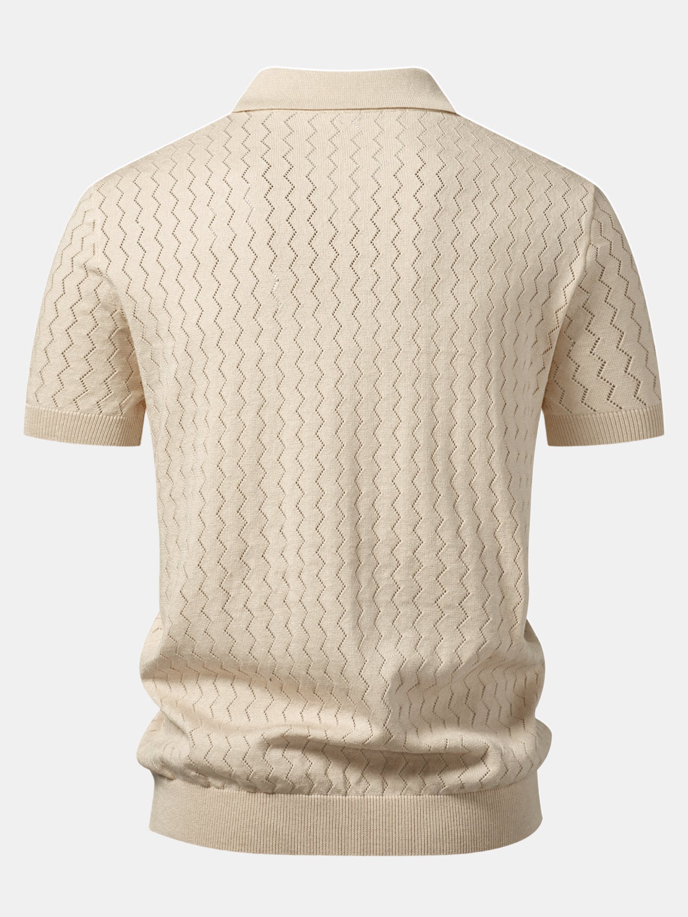Zig Zag Open Knit  Polo