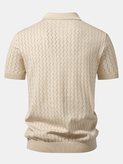 Zig Zag Open Knit  Polo