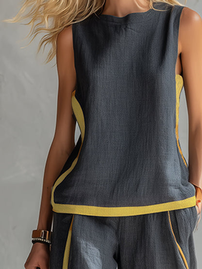 Leila Elegant Cotton Linen Co-ord Set
