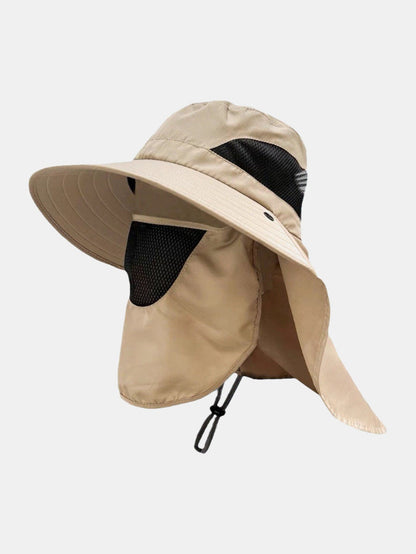 Wide Brim Bucket Hat with Detachable Face & Neck Flap