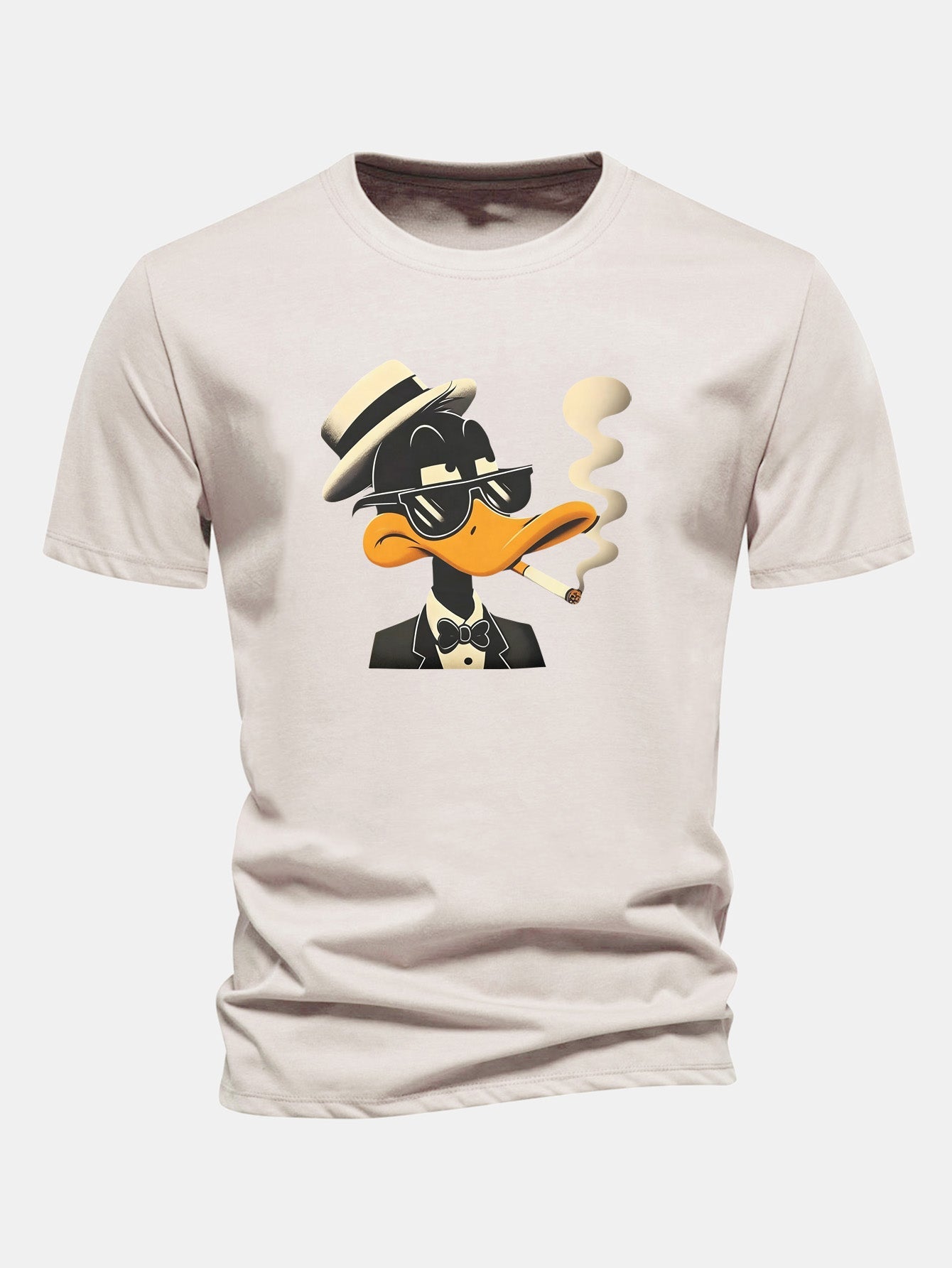 Regular Fit Dapper Duck Print Cotton T-Shirt