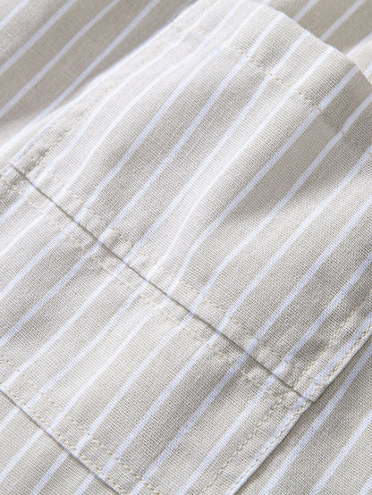 Stripe Straight Leg Linen Pants
