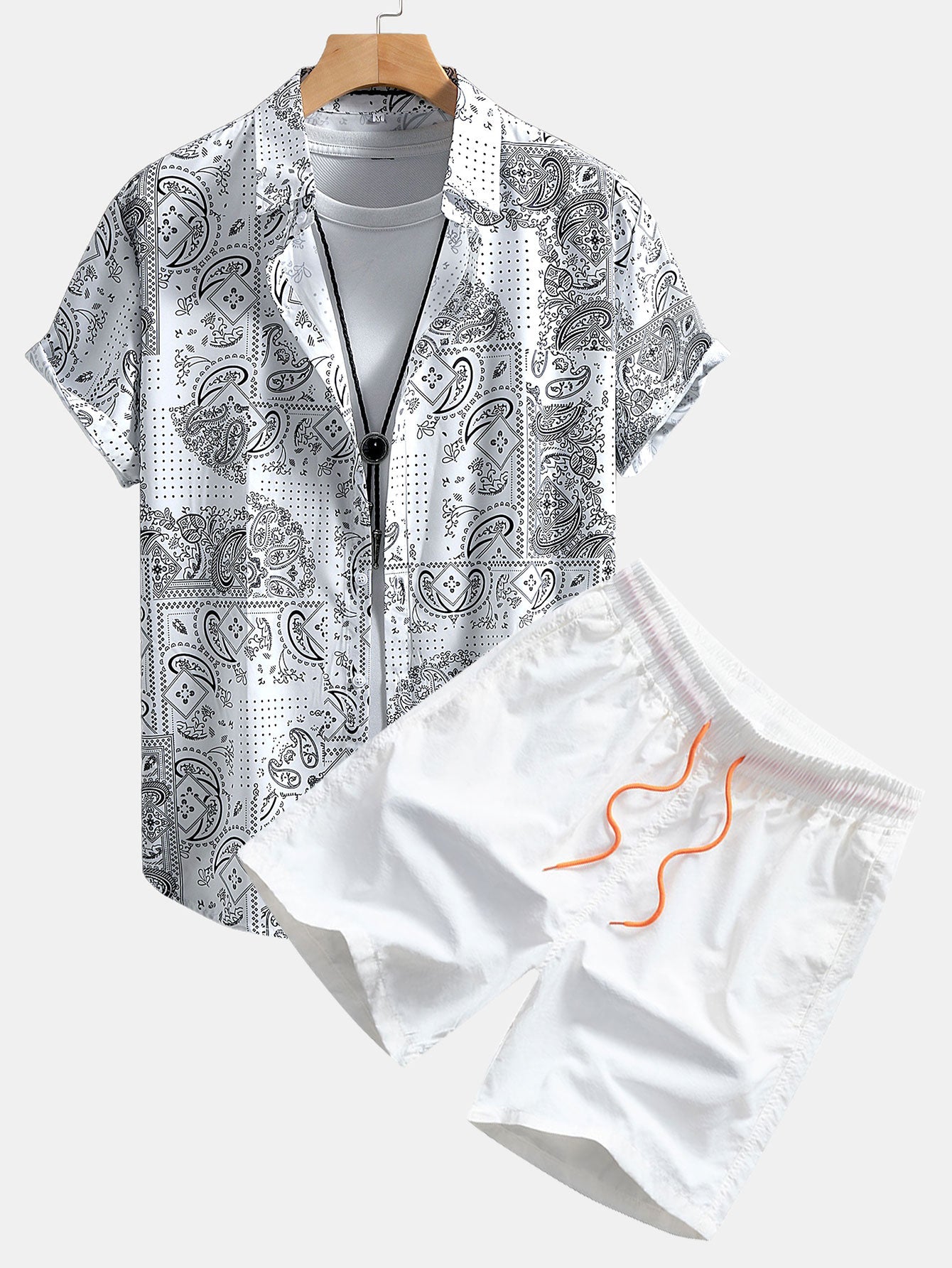 Paisley Button Up Shirt & Swim Shorts