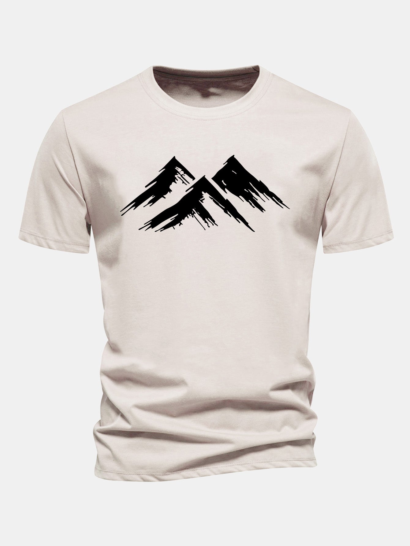 Regular Fit Mountain Print Cotton T-Shirt