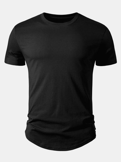 Basic Cotton Arc Hem T-Shirt