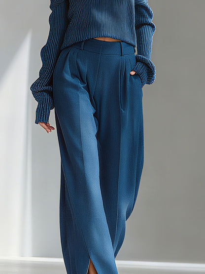 Lapel Single-Breasted Long-Sleeve Maxi Dress