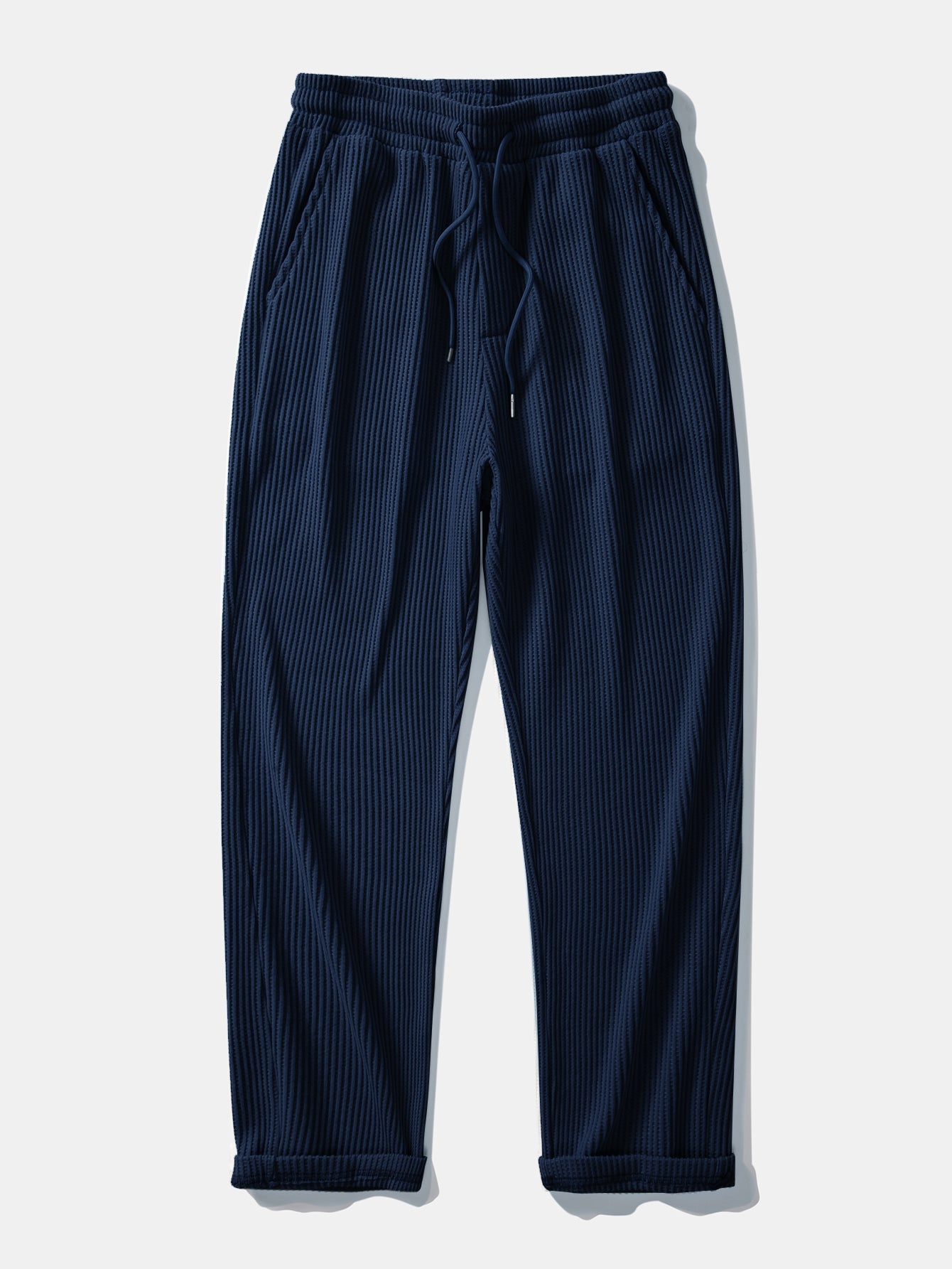 Contrast Waffle T-Shirt With Pocket & Drawstring Knitted Waffle Pants