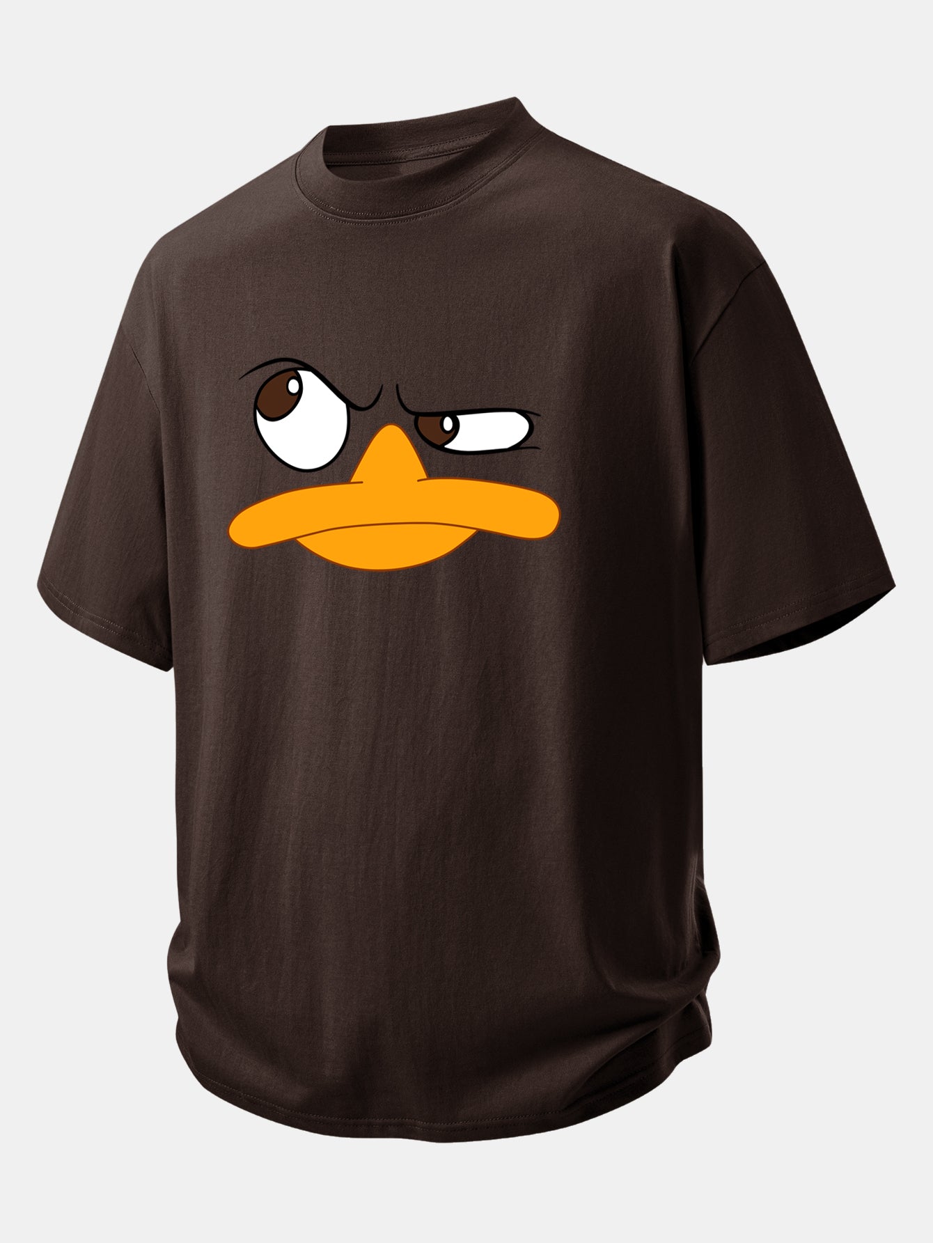 Relax Fit Emoji Duck Print Cotton T-Shirt