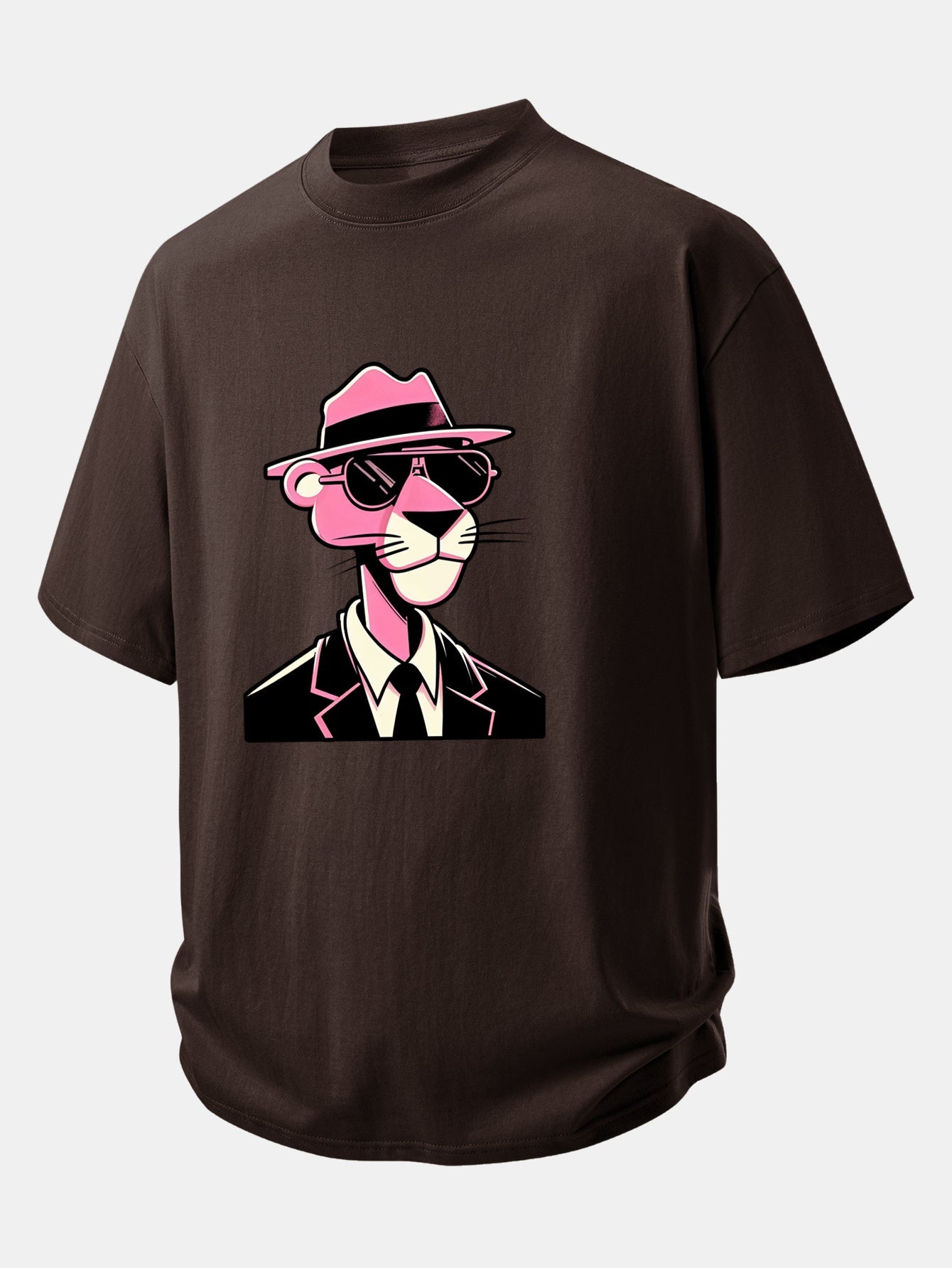 Relax Fit Pink Panther Gentleman Print Cotton T-Shirt