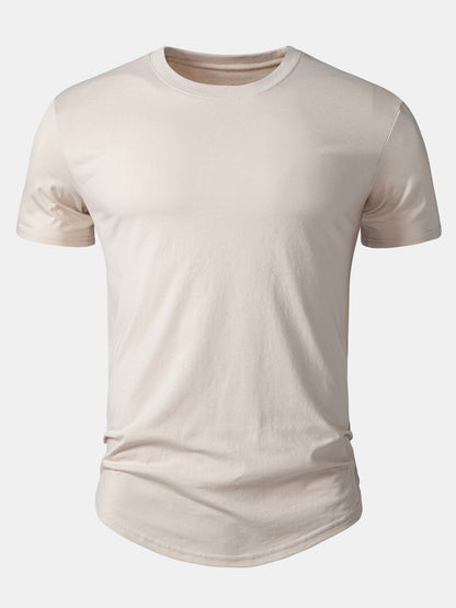 5 Pieces Basic Cotton Arc Hem T-Shirts
