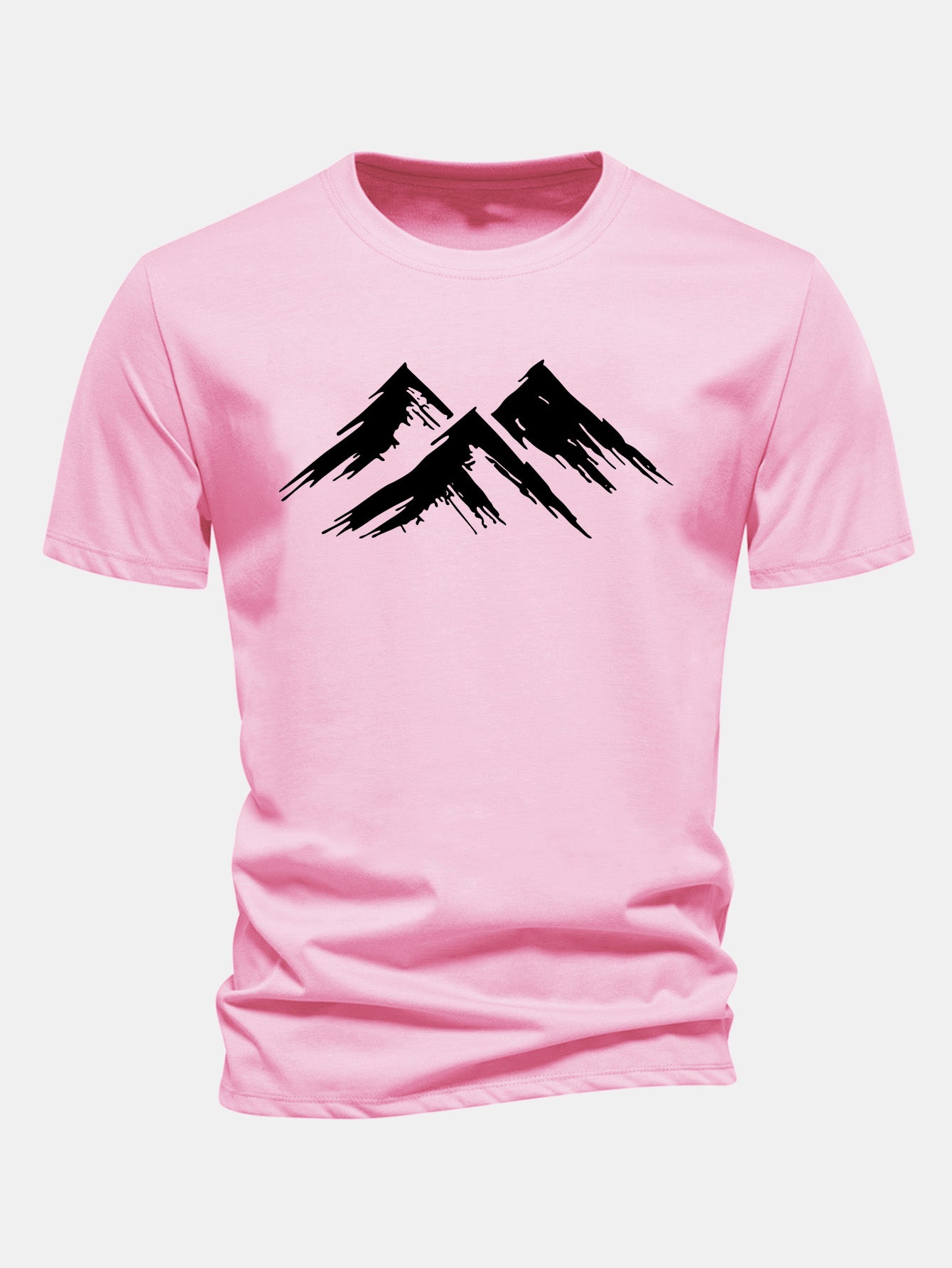 Regular Fit Mountain Print Cotton T-Shirt