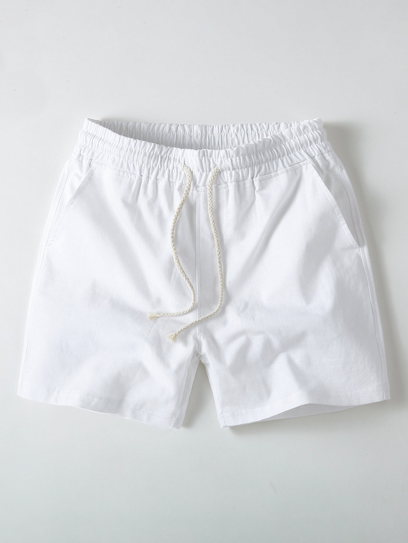 Cotton Linen Drawstring 5" Shorts