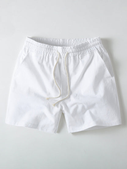 Cotton Linen Drawstring 5" Shorts