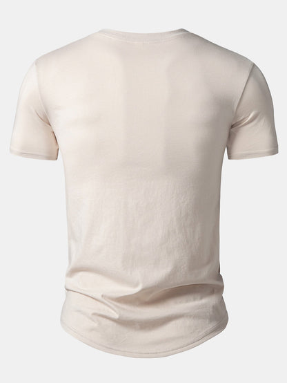 Basic Cotton Arc Hem T-Shirt