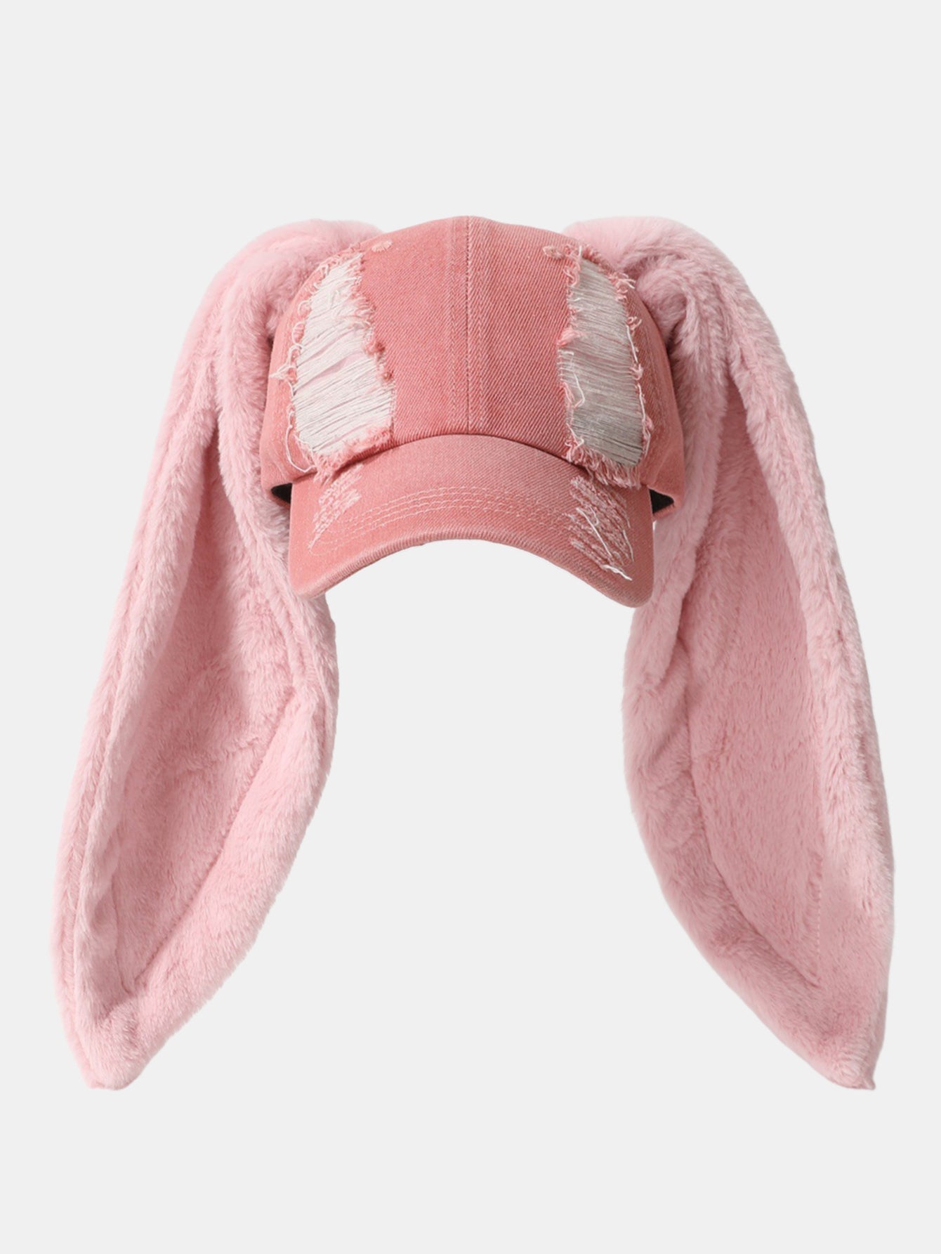 Y2K Streetwear Bunny Rabbit Ears Distressed Baseball Cap
