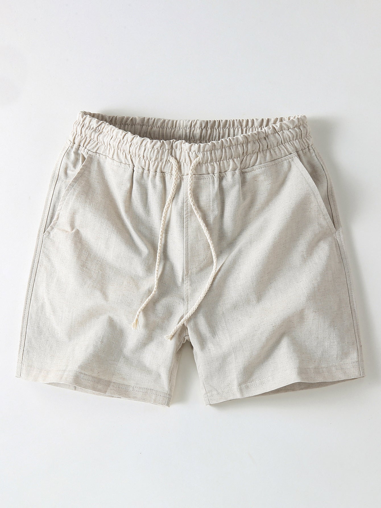 Cotton Linen Drawstring 5" Shorts