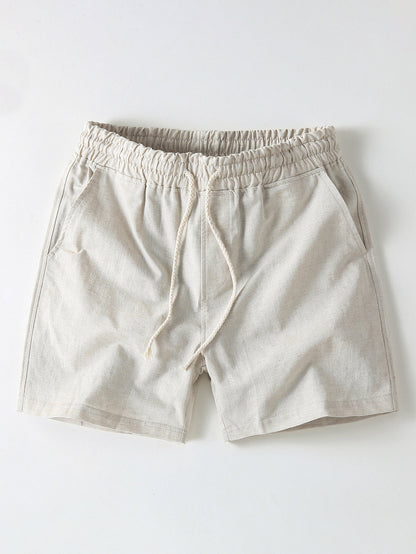 Cotton Linen Drawstring 5" Shorts